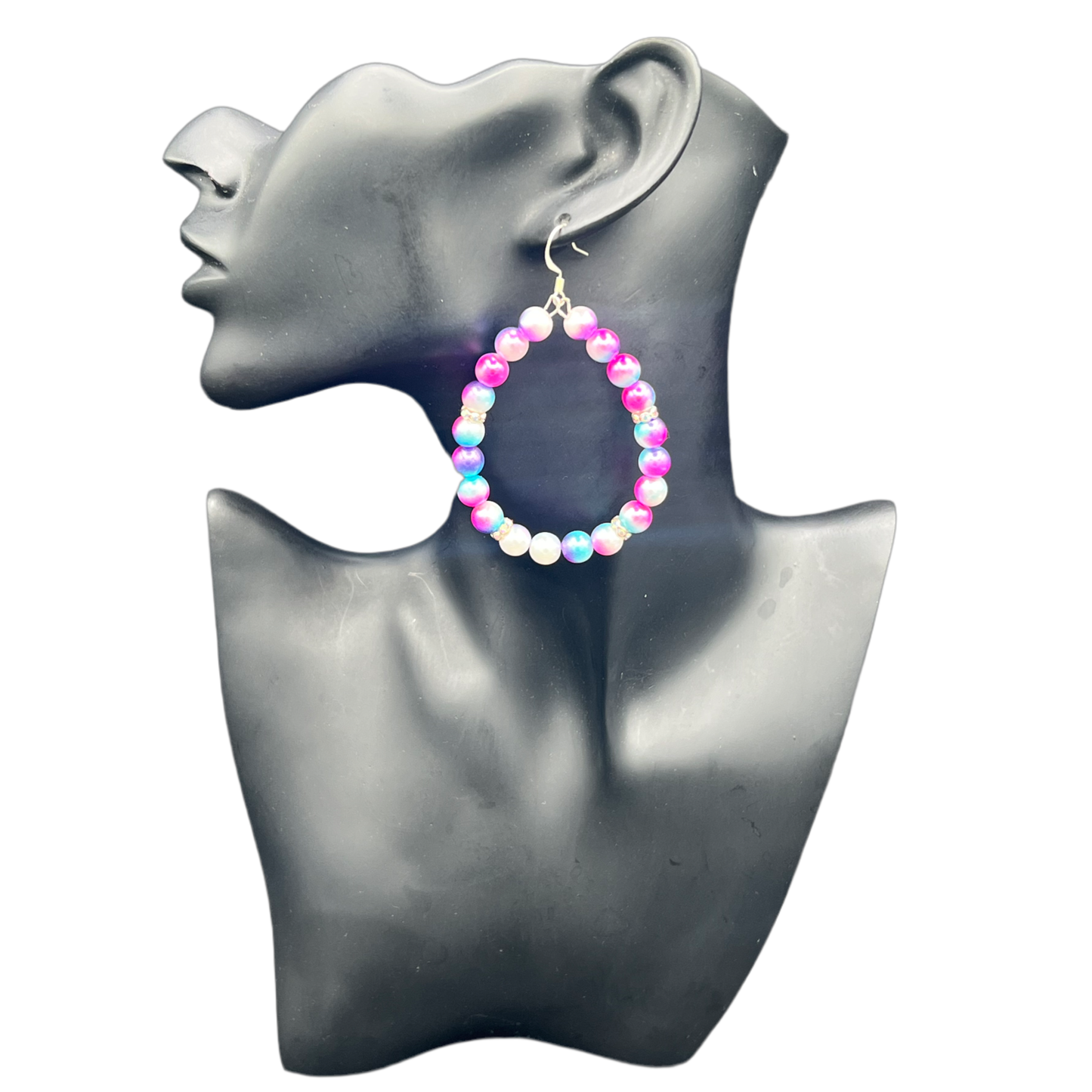 Unicorn| Multi Colored Pearl Earrings W/Crystal Trim