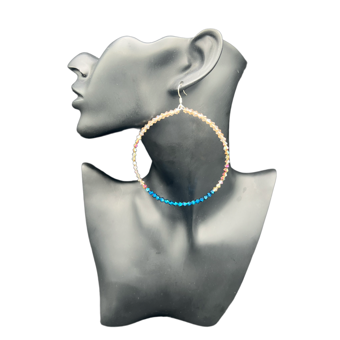 Xena| Crystal 3 Toned Jumbo Hoop Earrings