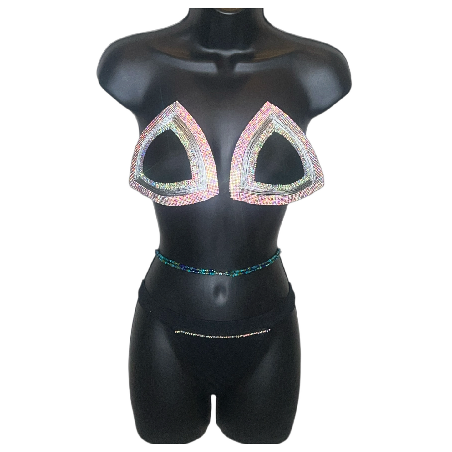 Fashion Double Stranded Evil Eye Waist Beads| “Aqua Goddess”