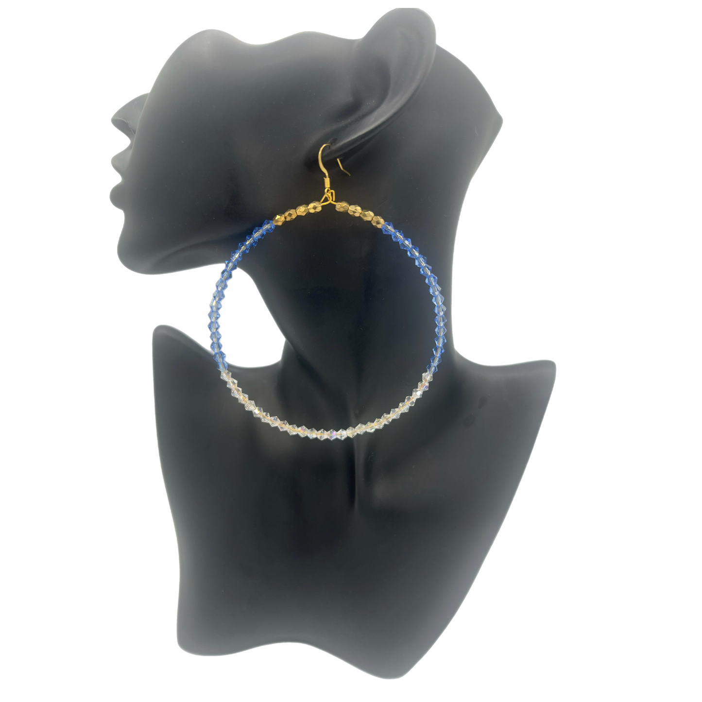 Nova| Crystal 3 Toned Jumbo Hoop Earrings