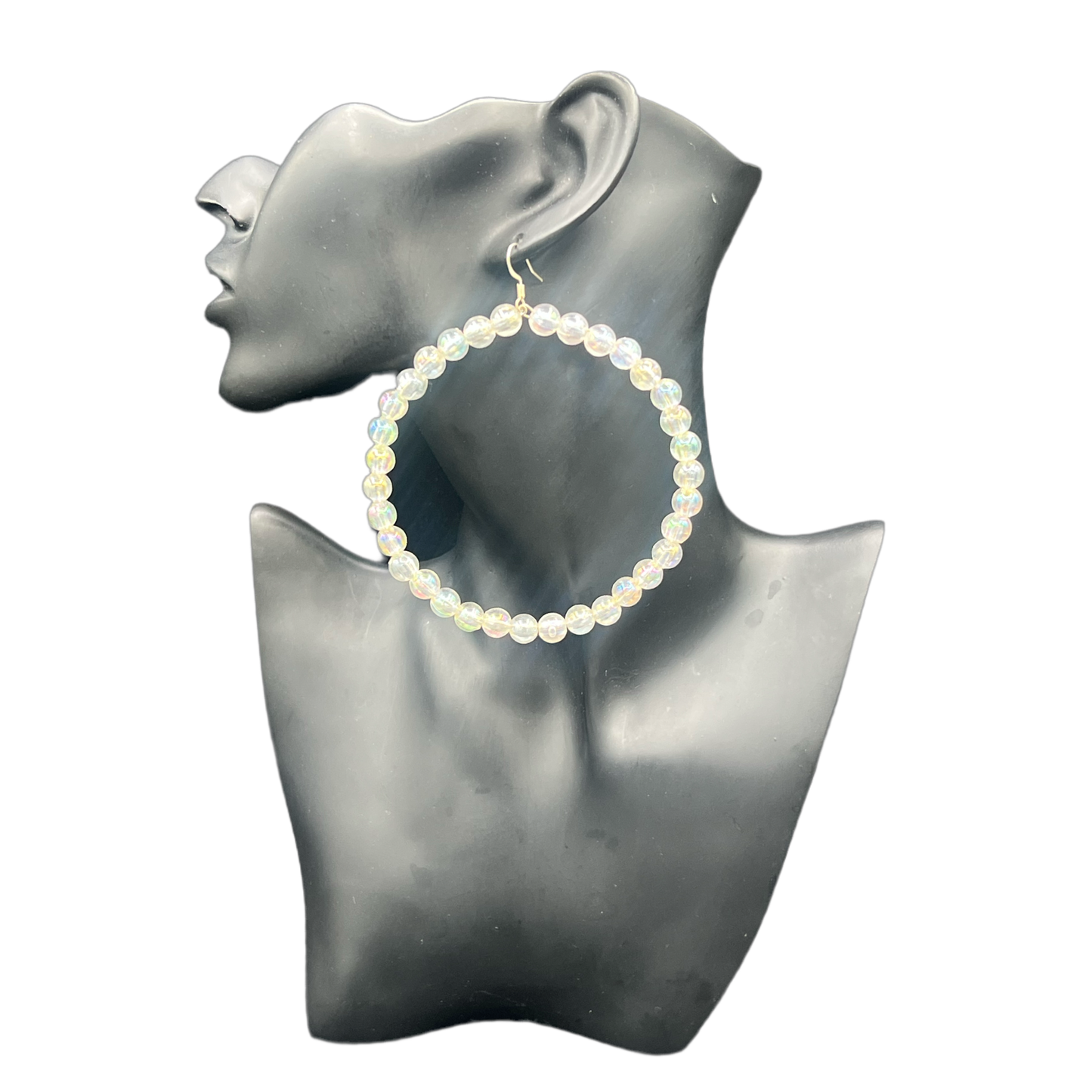 H20| Clear Iridescent Ball Jumbo Hoop Earrings
