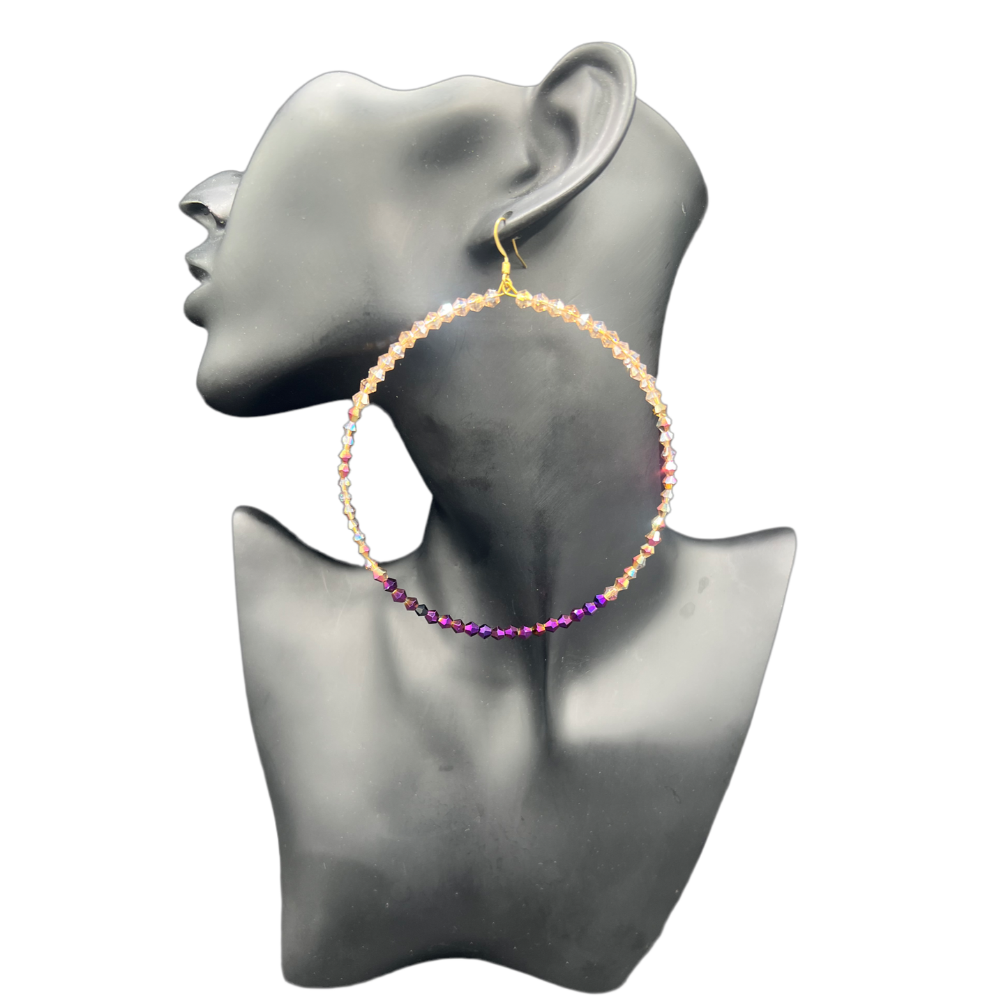 Osala| Crystal 3 Toned Jumbo Hoop Earrings