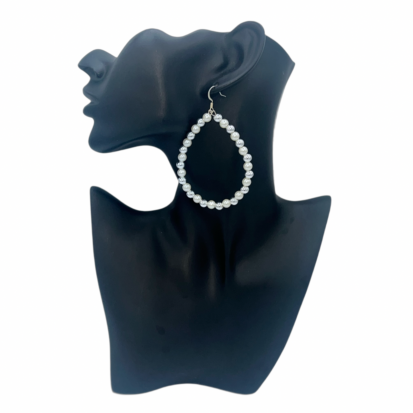 Velma| Pearl & Metallic Ball Tear Drop Earrings