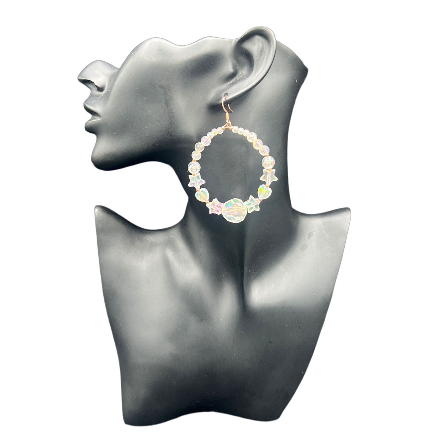 Sweet Pea| Small Holographic Star & Heart Hoop Earrings
