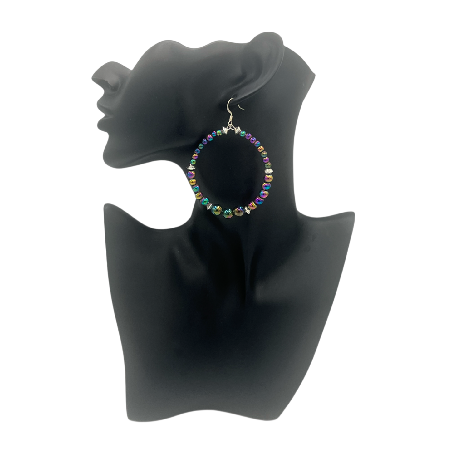 Camille| Flip Flop Color Changing Small Hoop Earrings W| Silver Accents