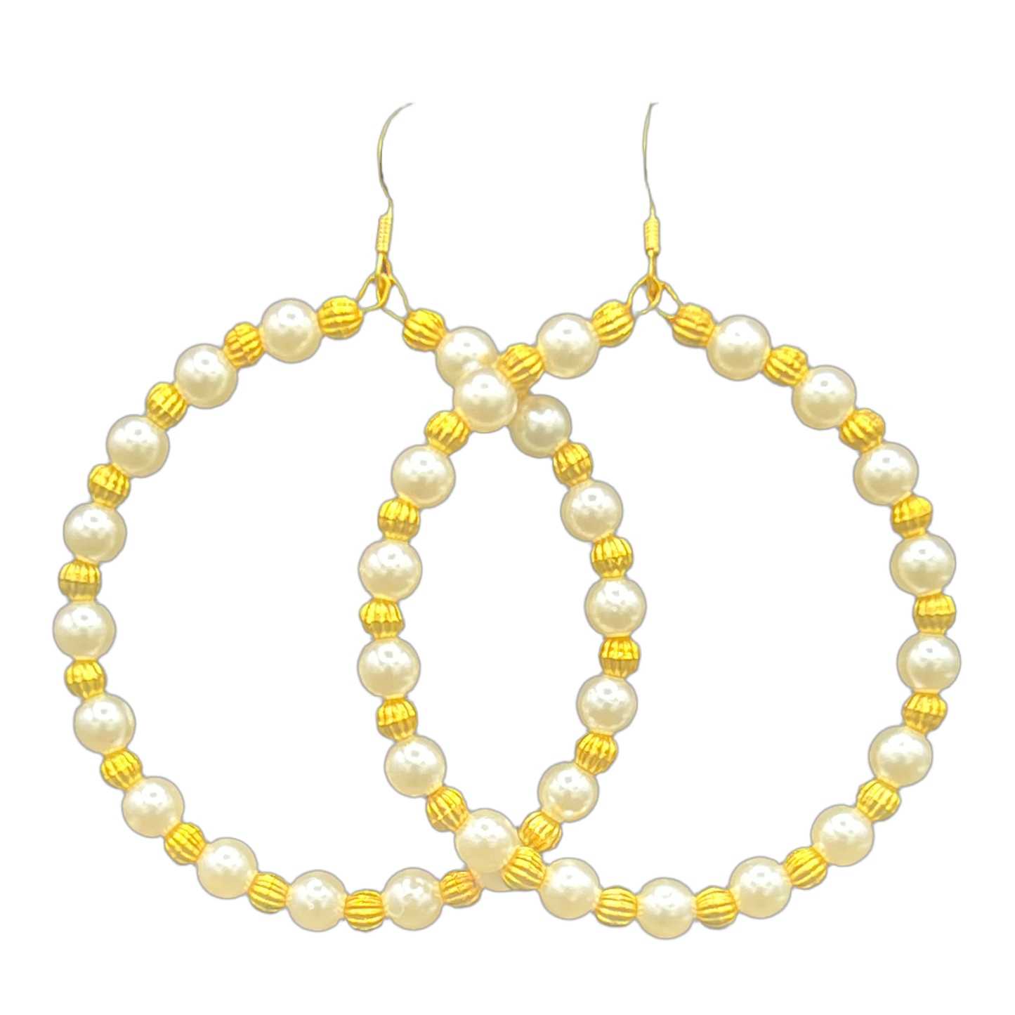 Keeper| Small Pearl & Gold Trim Hoop Earrings