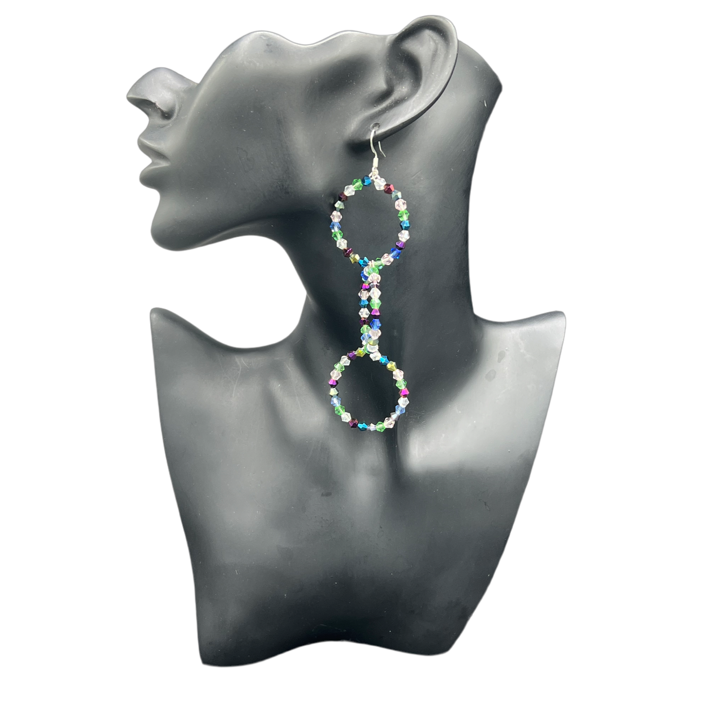 Starlet| Multi Colored Dangling Mini Hoop Earrings
