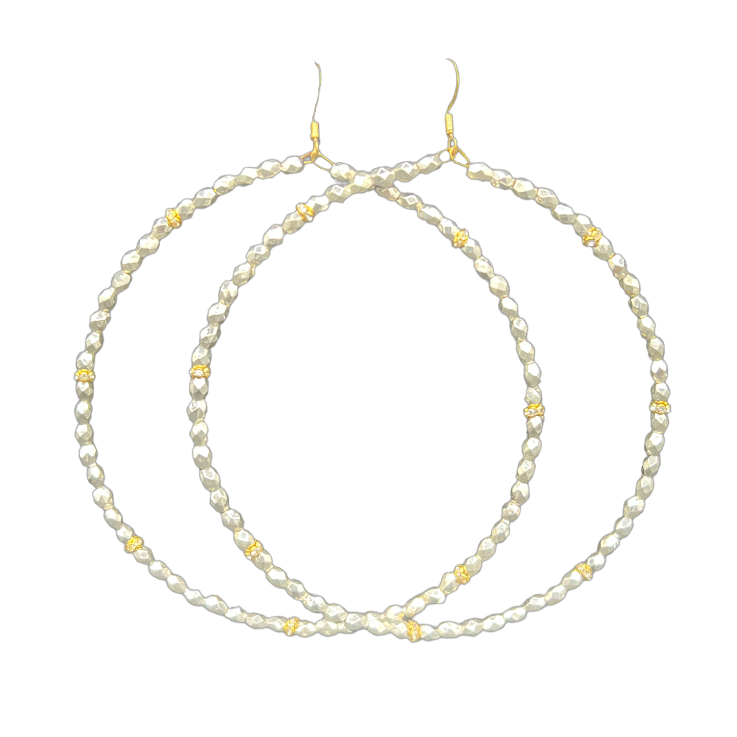 Nifty| Silver Bullet Jumbo Hoops W/ Gold Trim