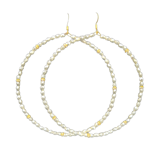 Nifty| Silver Bullet Jumbo Hoops W/ Gold Trim
