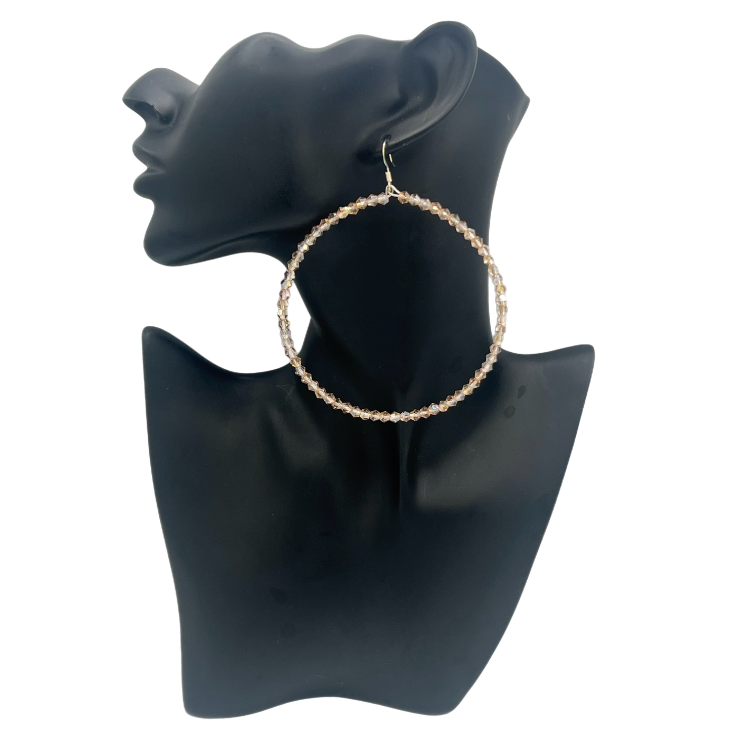 Liza|Thin Crystal Jumbo Hoop Earrings