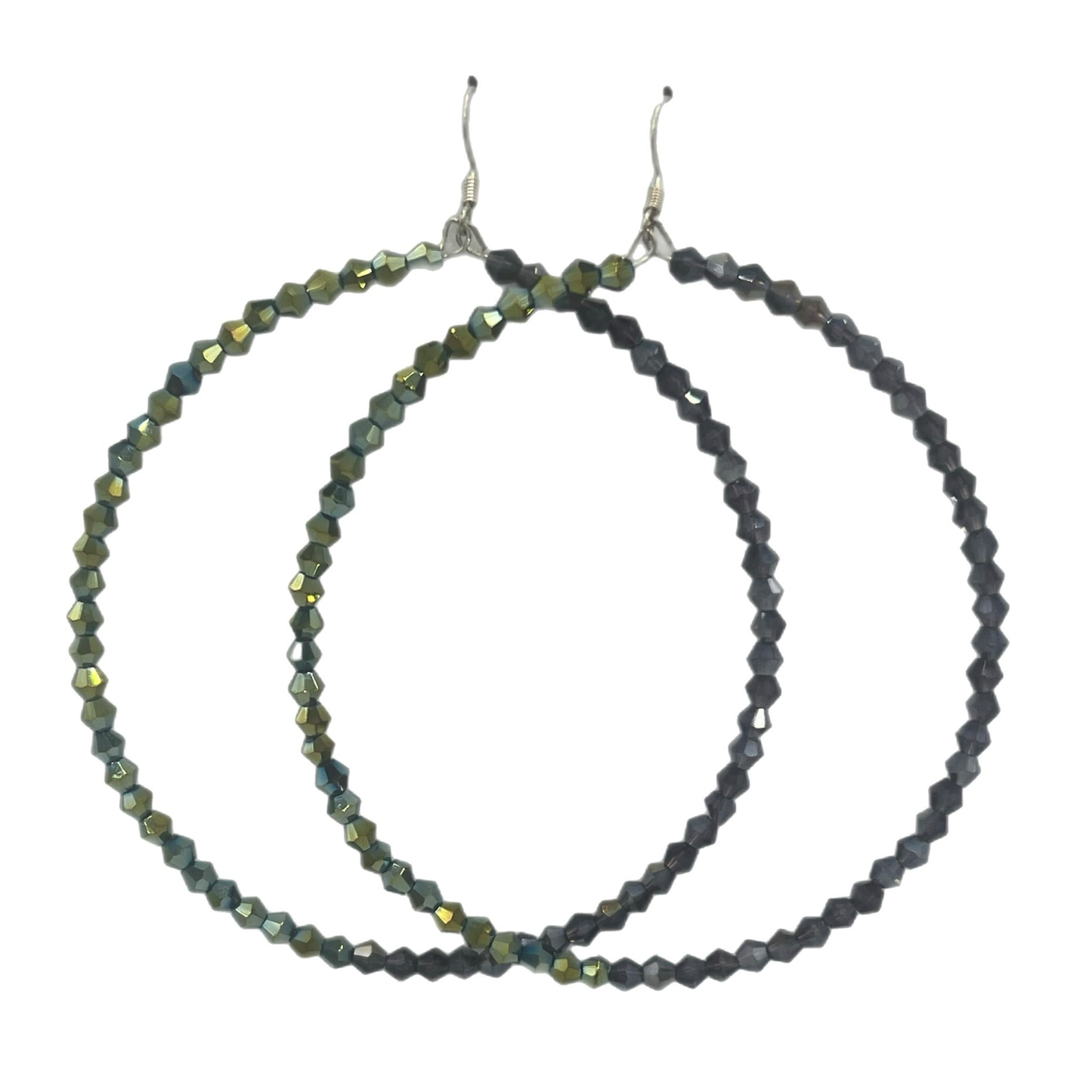 Page| Two Toned Crystal Jumbo Hoops