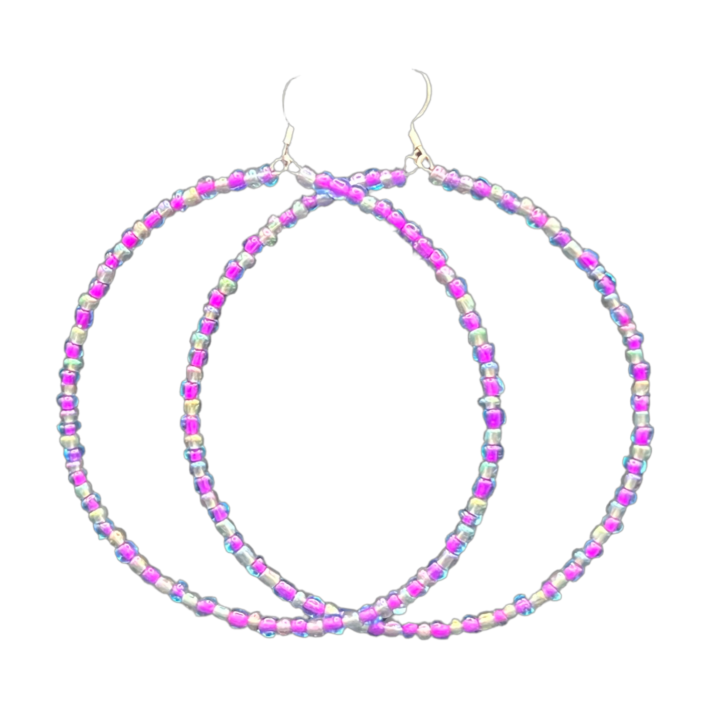 Mrs. Nesbit| Purple Pink Pellet Jumbo Hoop Earrings