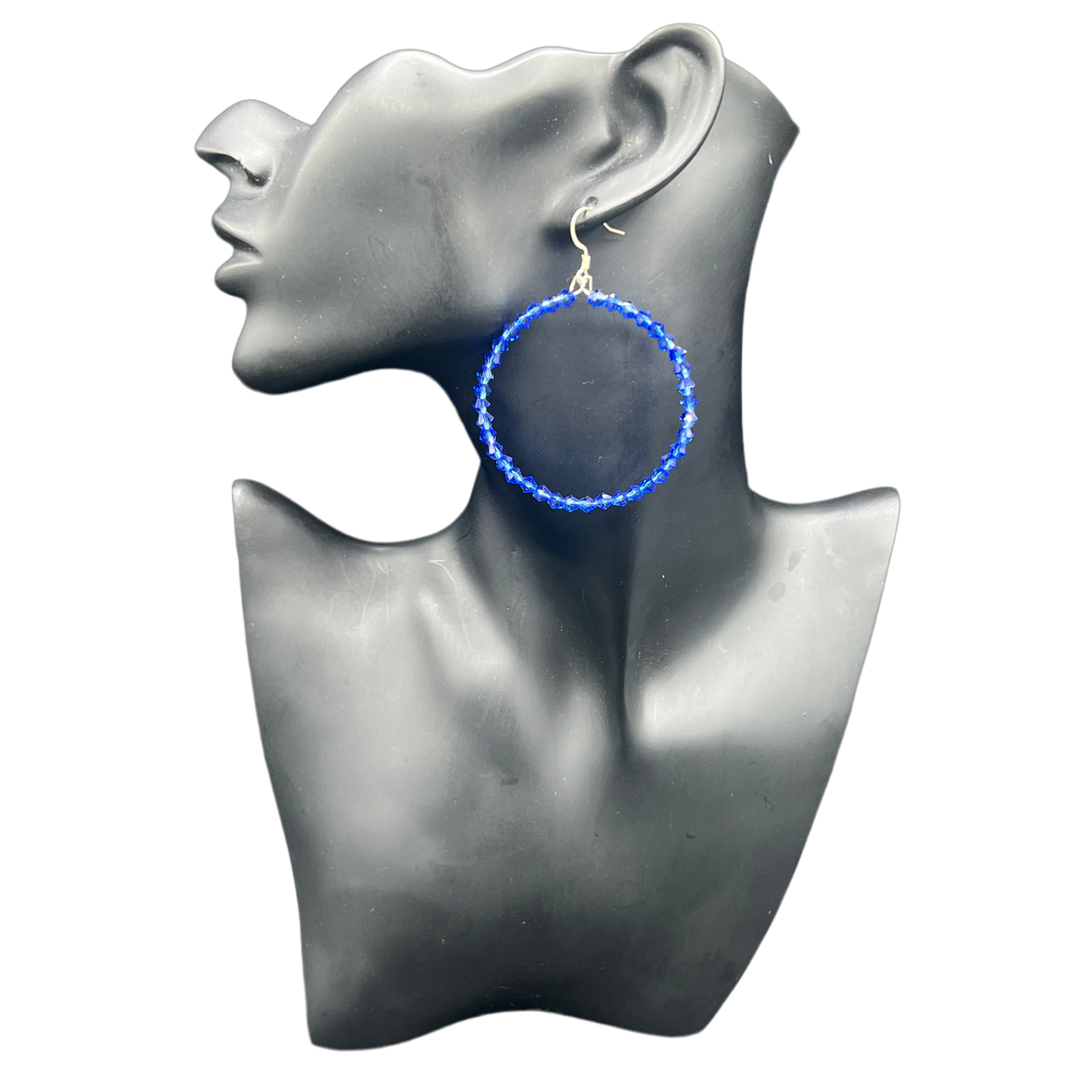 Bluebaby| Small Blue Crystal Hoop Earrings