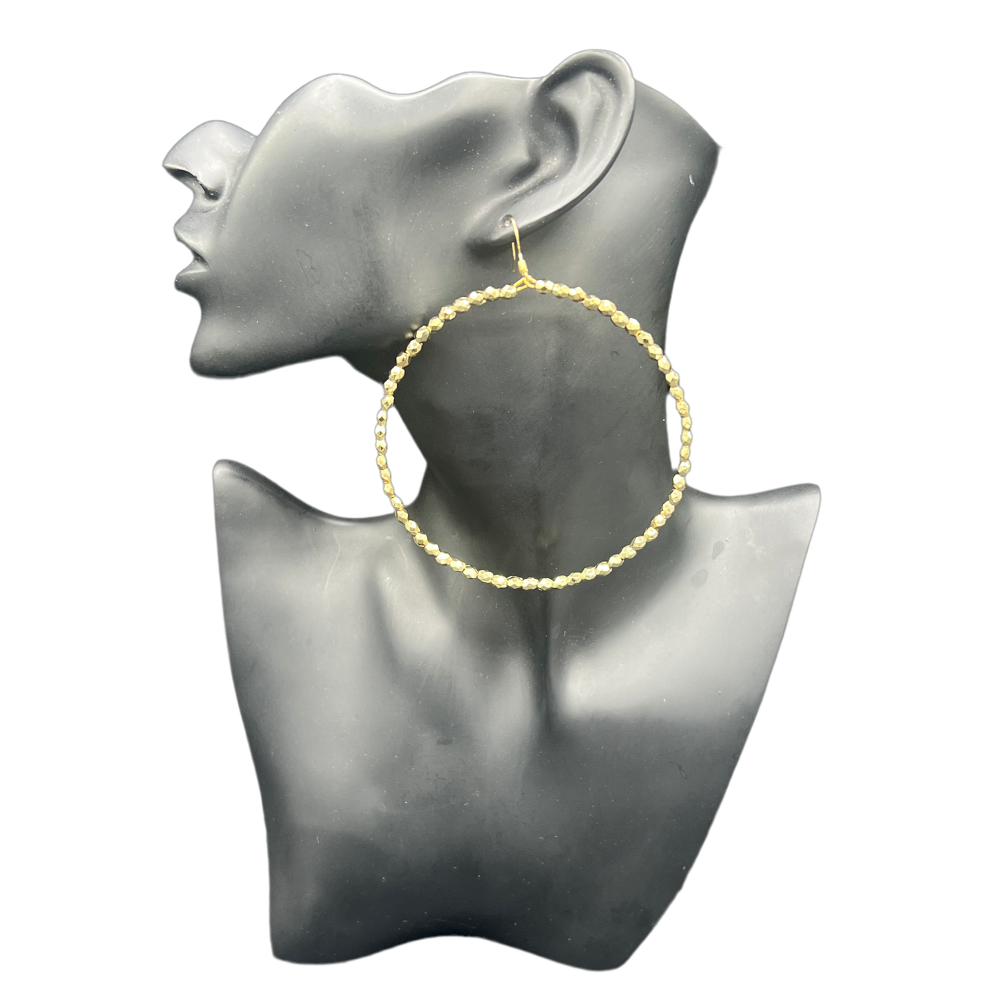 Geniss| Foiled Gold Bullet Jumbo Hoop Earrings