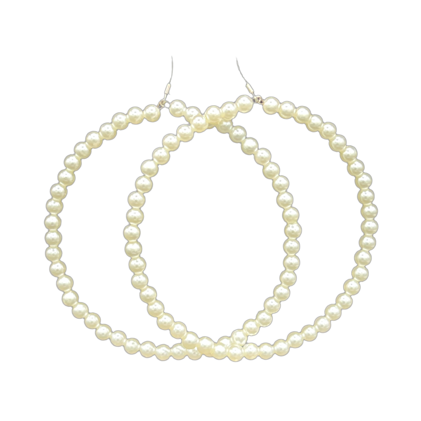 “Pearlish”|Jumbo Ivory Pearl Hoop Earrings