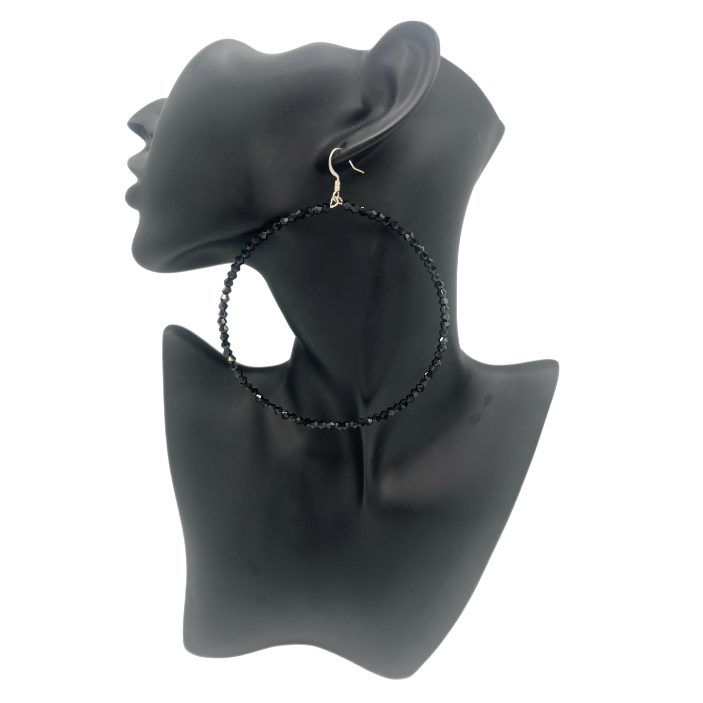 Liza|Thin Crystal Jumbo Hoop Earrings