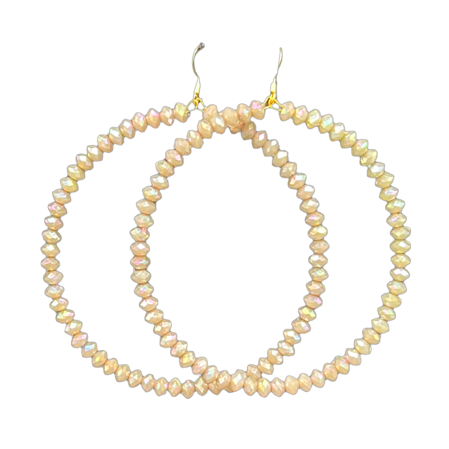 Stoney| Opal Taupe Stoned Jumbo Hoop Earrings