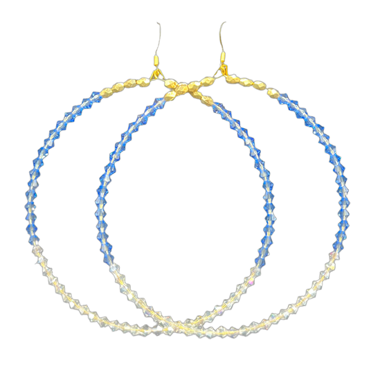 Nova| Crystal 3 Toned Jumbo Hoop Earrings