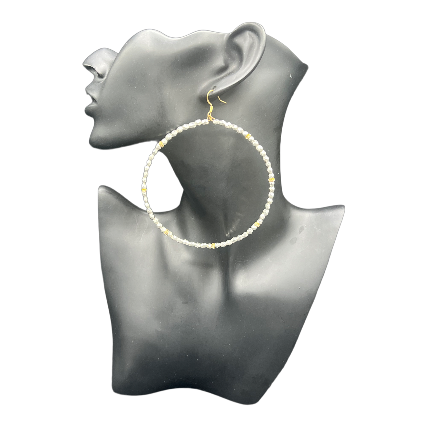 Nifty| Silver Bullet Jumbo Hoops W/ Gold Trim