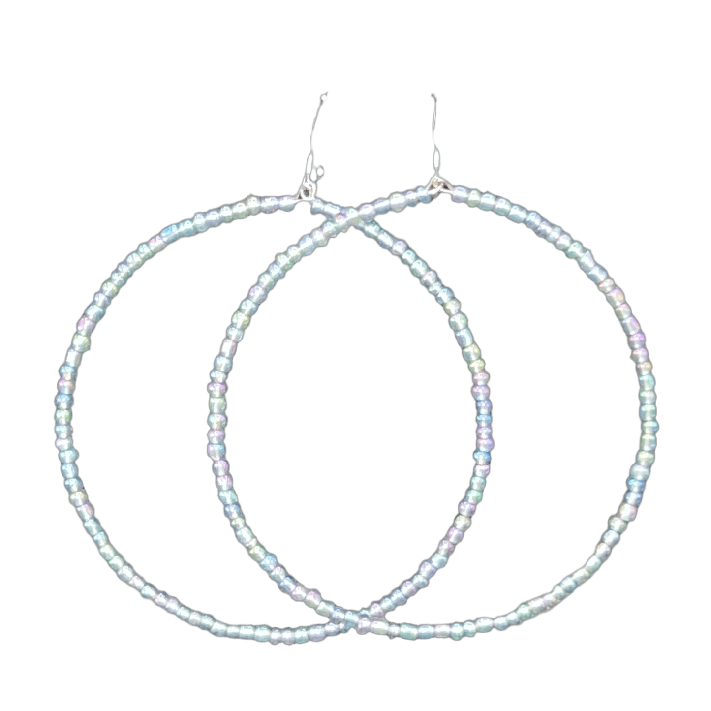 Italke| Milky Iridescent Pellet Jumbo Hoop Earrings
