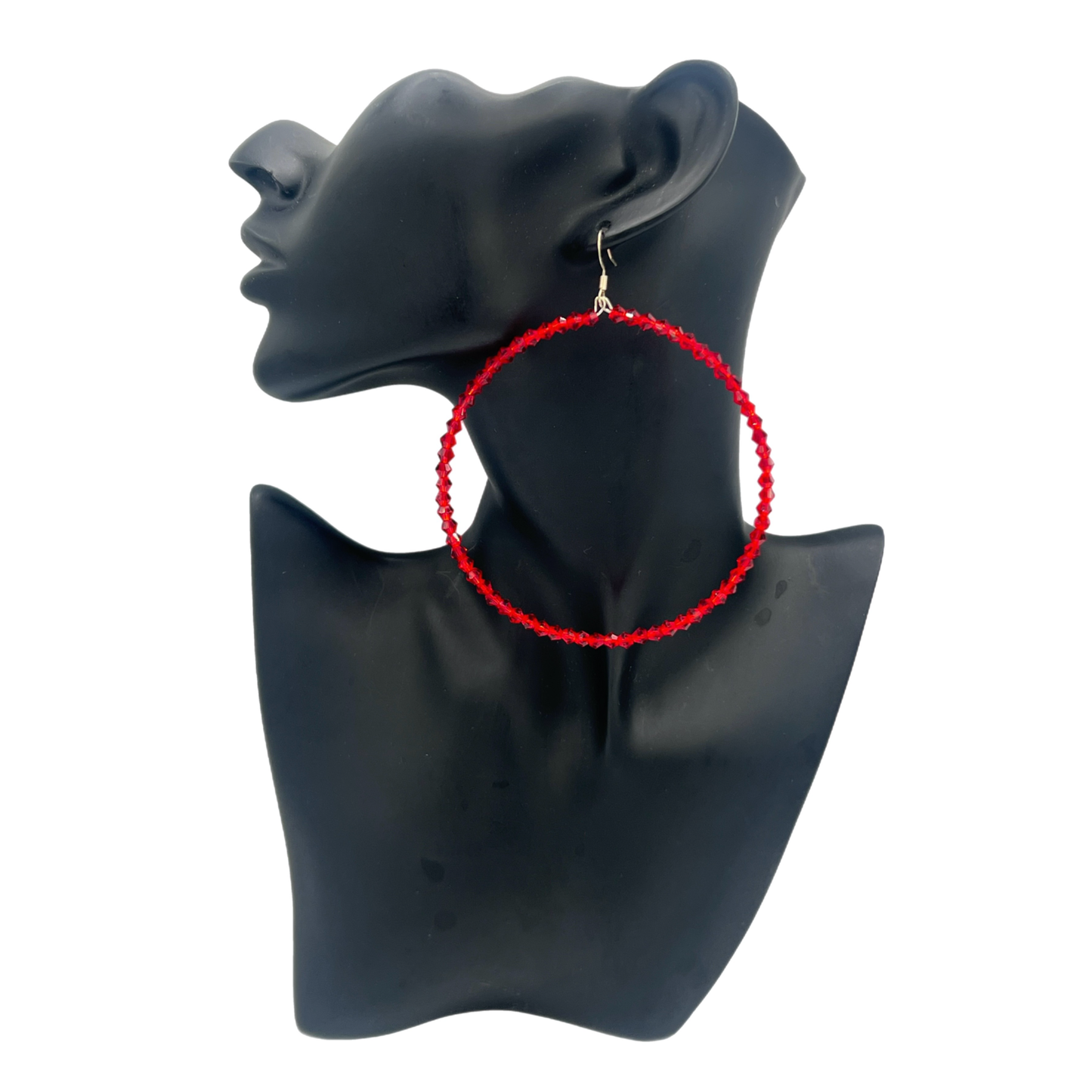 Liza|Thin Crystal Jumbo Hoop Earrings