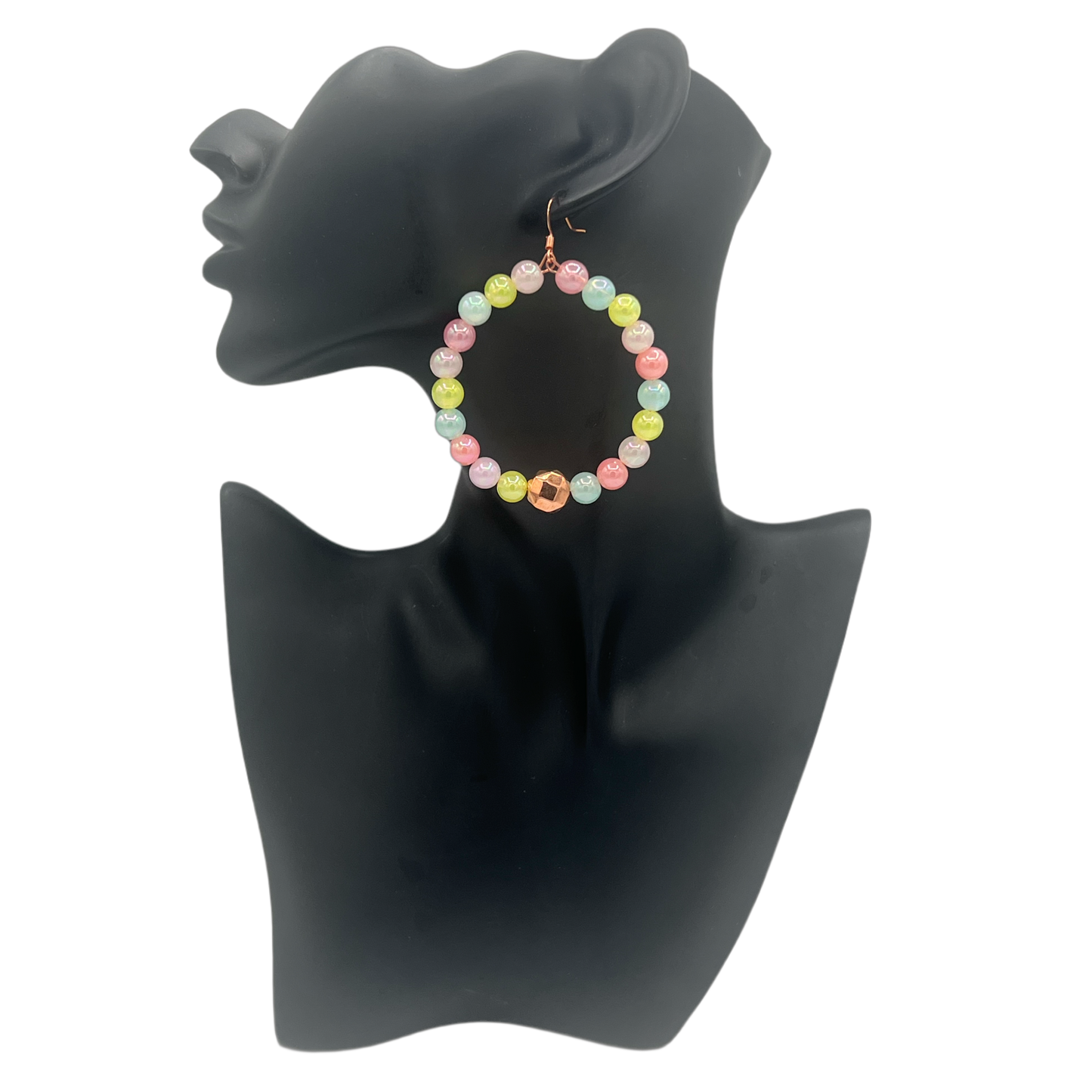 Sugar|Small Multi Colored Opaque Hoop Earrings W| Rose Gold Accents