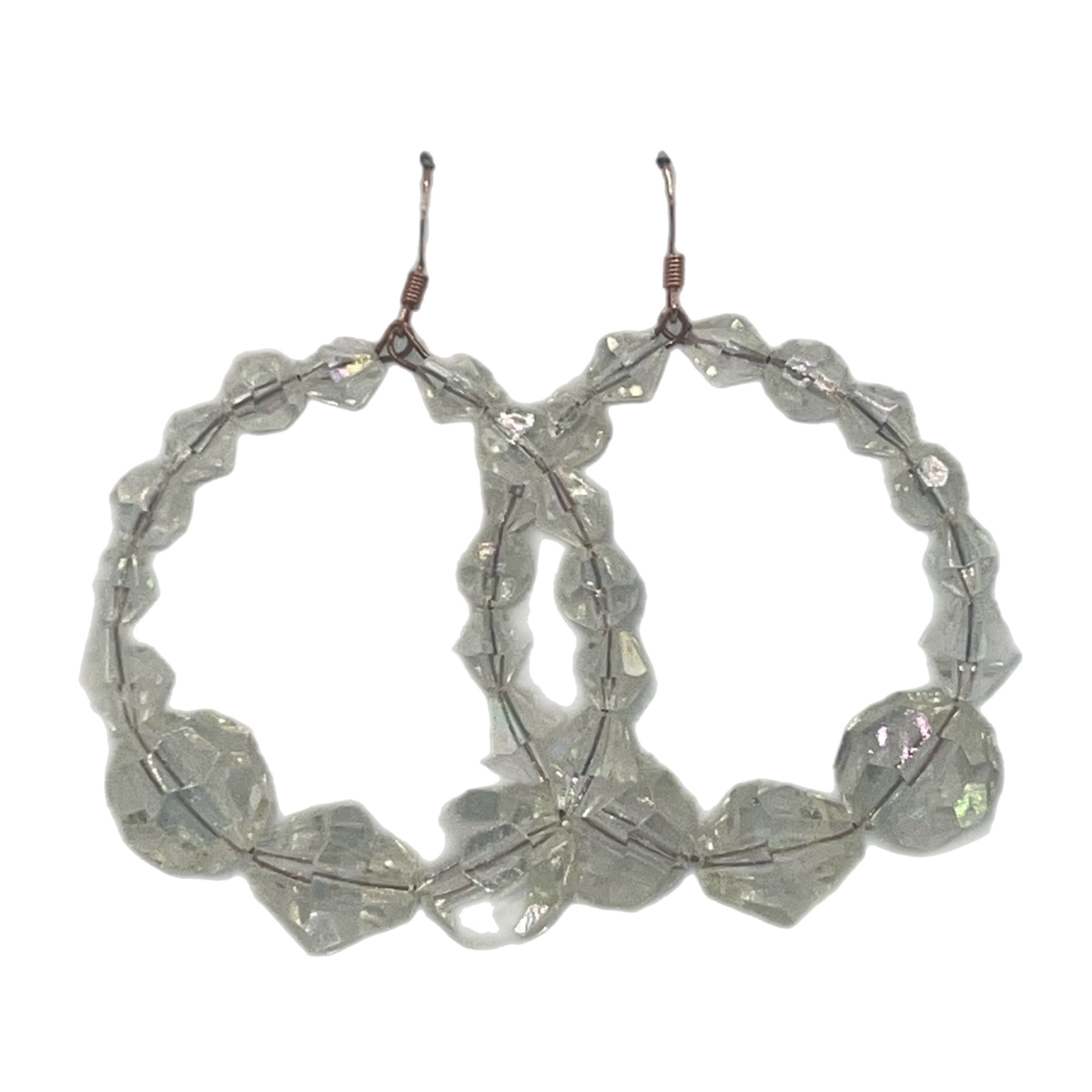 Krystal Clear| Crystal Hoops W/Big Ball Accent Earrings