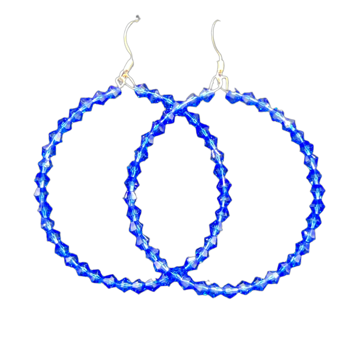 Bluebaby| Small Blue Crystal Hoop Earrings