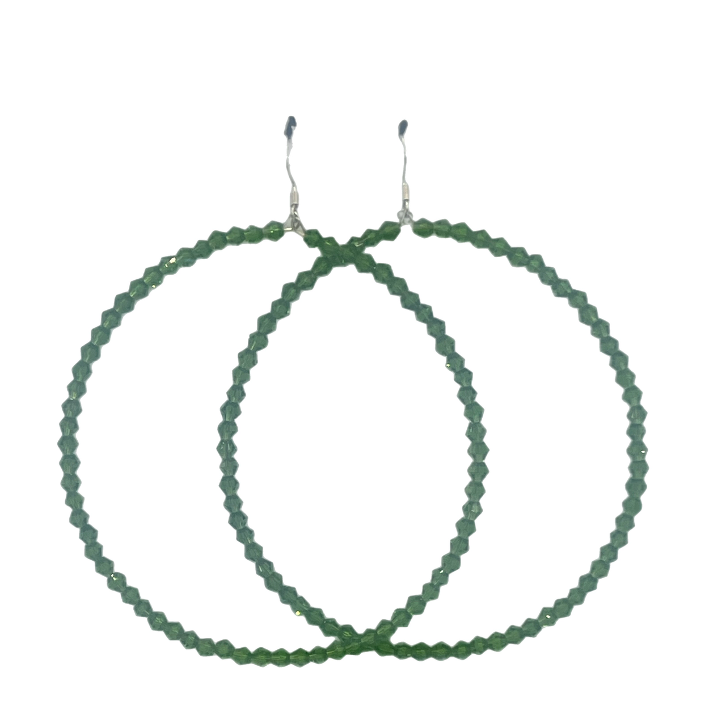 Liza|Thin Crystal Jumbo Hoop Earrings