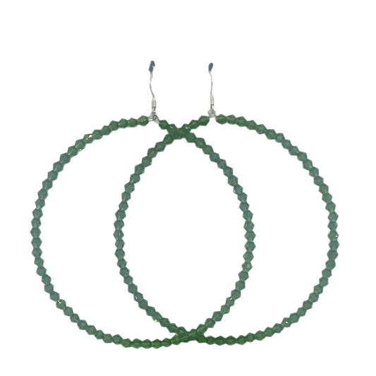 Liza|Thin Crystal Jumbo Hoop Earrings