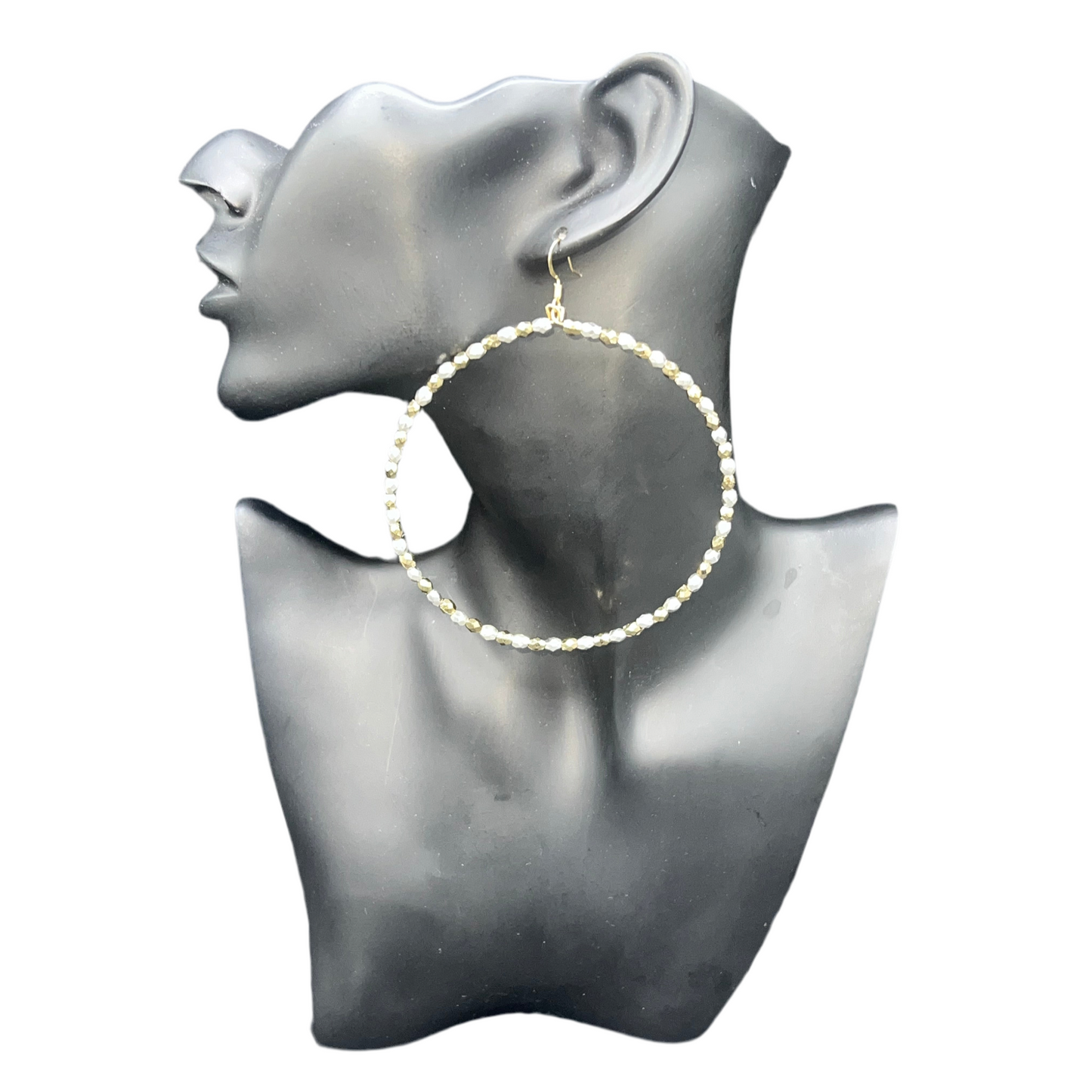 Geniss| Foiled Gold Bullet Jumbo Hoop Earrings