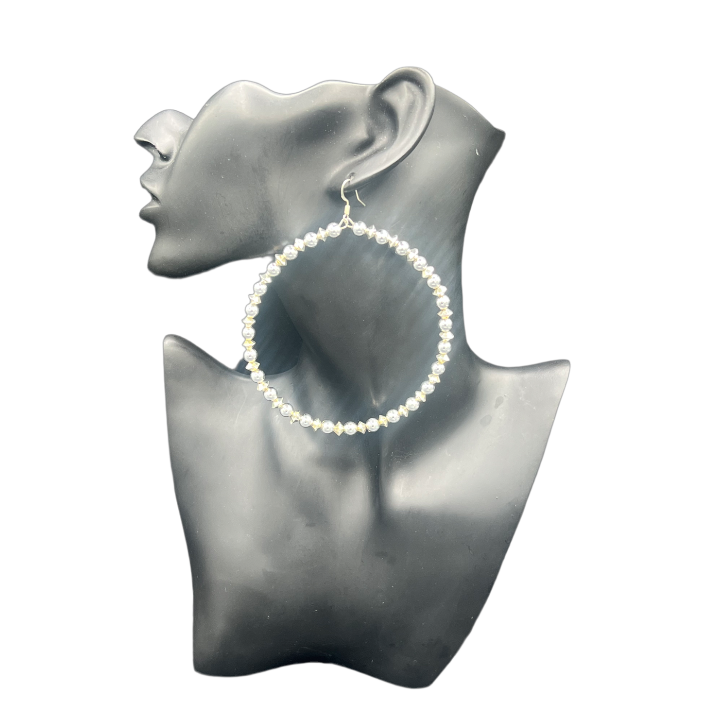 Sharp Shooter| Silver Ball Textured Jumbo Hoop Earrings