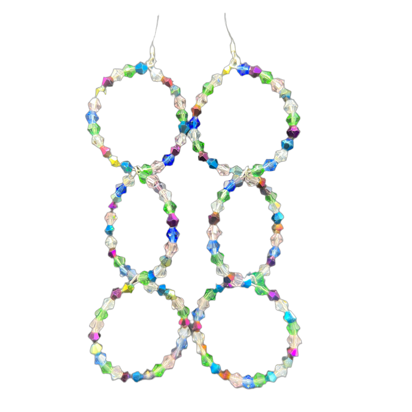 Starlet| Multi Colored Dangling Mini Hoop Earrings