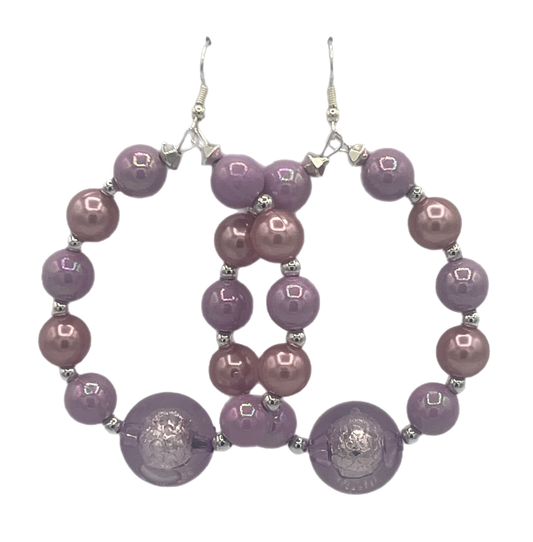 Yummy| Oval Pearl Earrings With  Jumbo Ball Accents