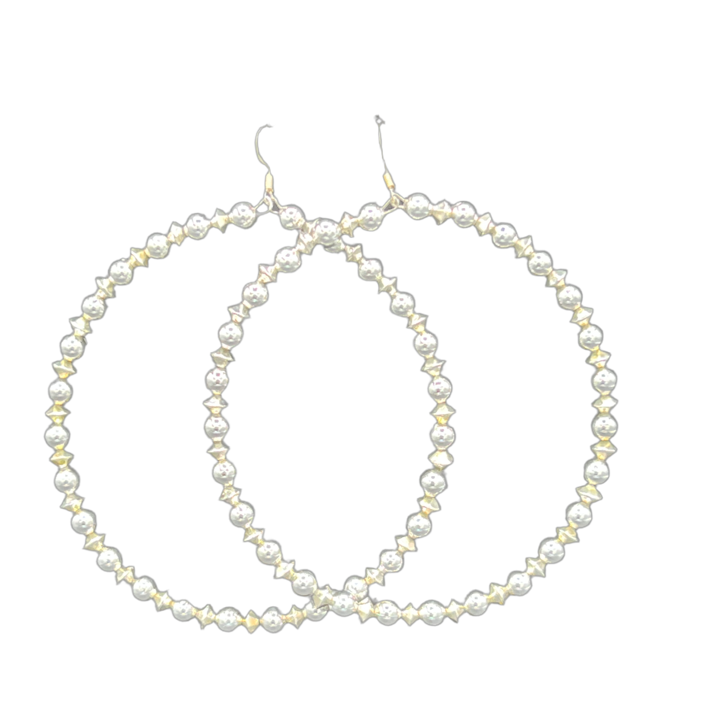 Sharp Shooter| Silver Ball Textured Jumbo Hoop Earrings