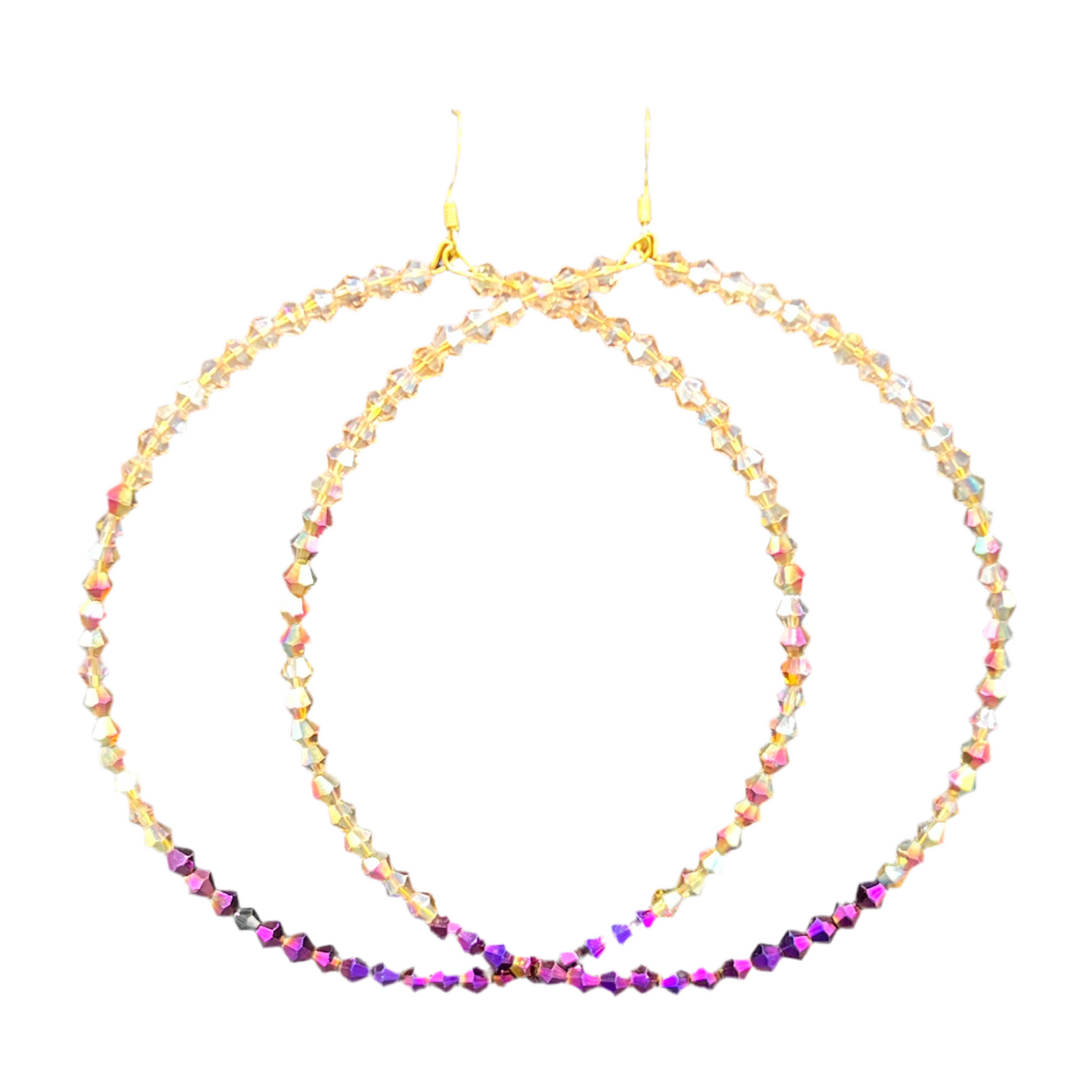 Osala| Crystal 3 Toned Jumbo Hoop Earrings