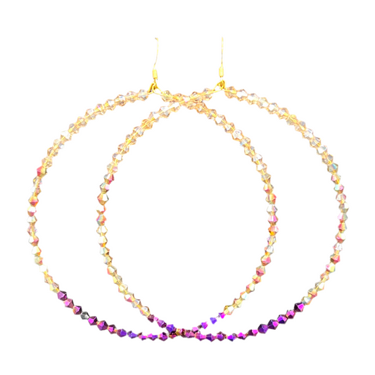 Osala| Crystal 3 Toned Jumbo Hoop Earrings