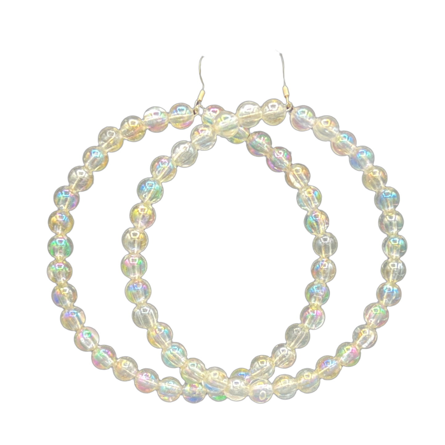 H20| Clear Iridescent Ball Jumbo Hoop Earrings