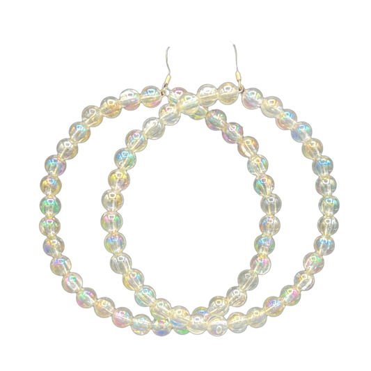 H20| Clear Iridescent Ball Jumbo Hoop Earrings