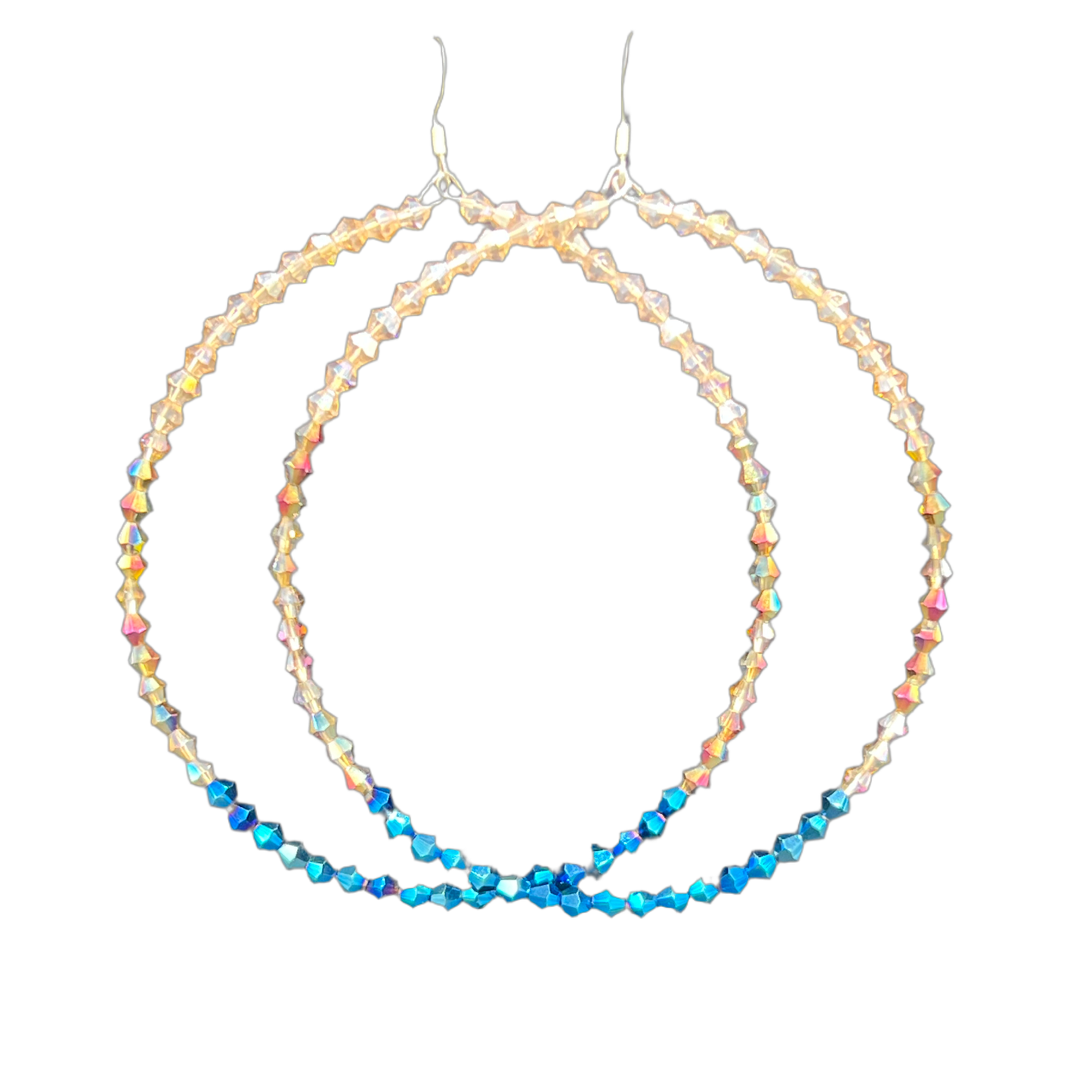 Xena| Crystal 3 Toned Jumbo Hoop Earrings