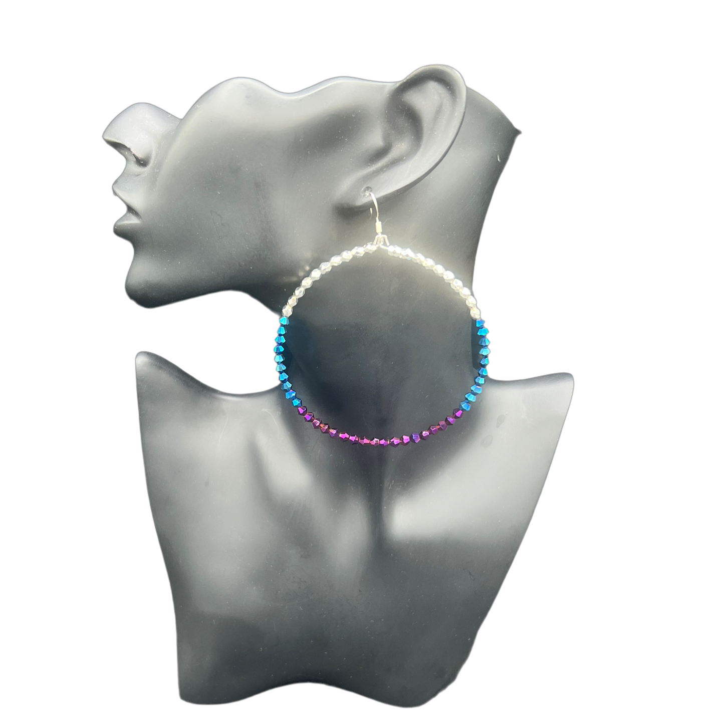 Millennial| Crystal 3 Toned Jumbo  Hoop Earrings