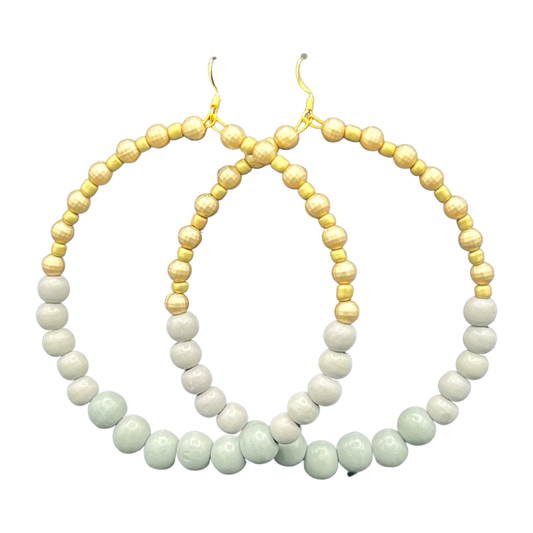 Dirty Diana| Ombré Wooden Jumbo Hoop Earrings