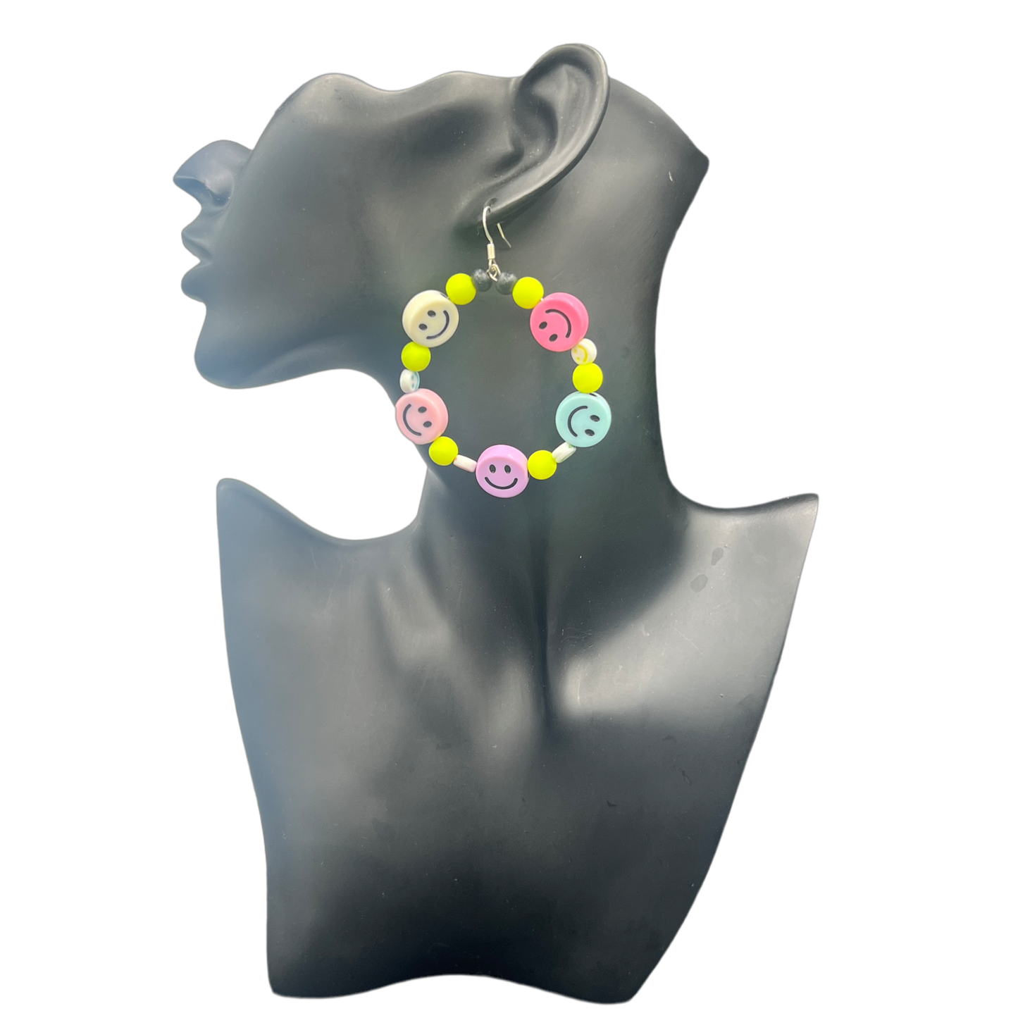 Happy Face| Small Multi Colored Happy Faces Hoop Earrings