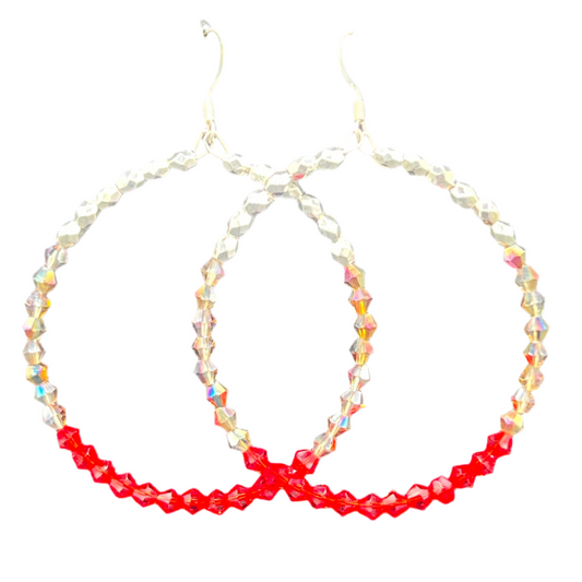 Dracula| Small Crystal 3 Toned Hoops