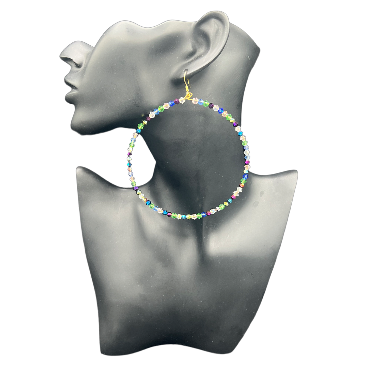Azza| Crystal Multicolored Jumbo Hoop Earrings