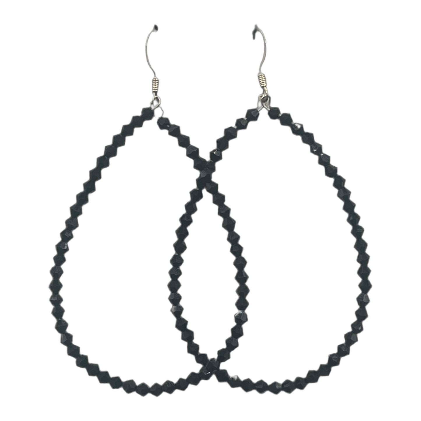 Zara| Black Crystal Oval Earrings