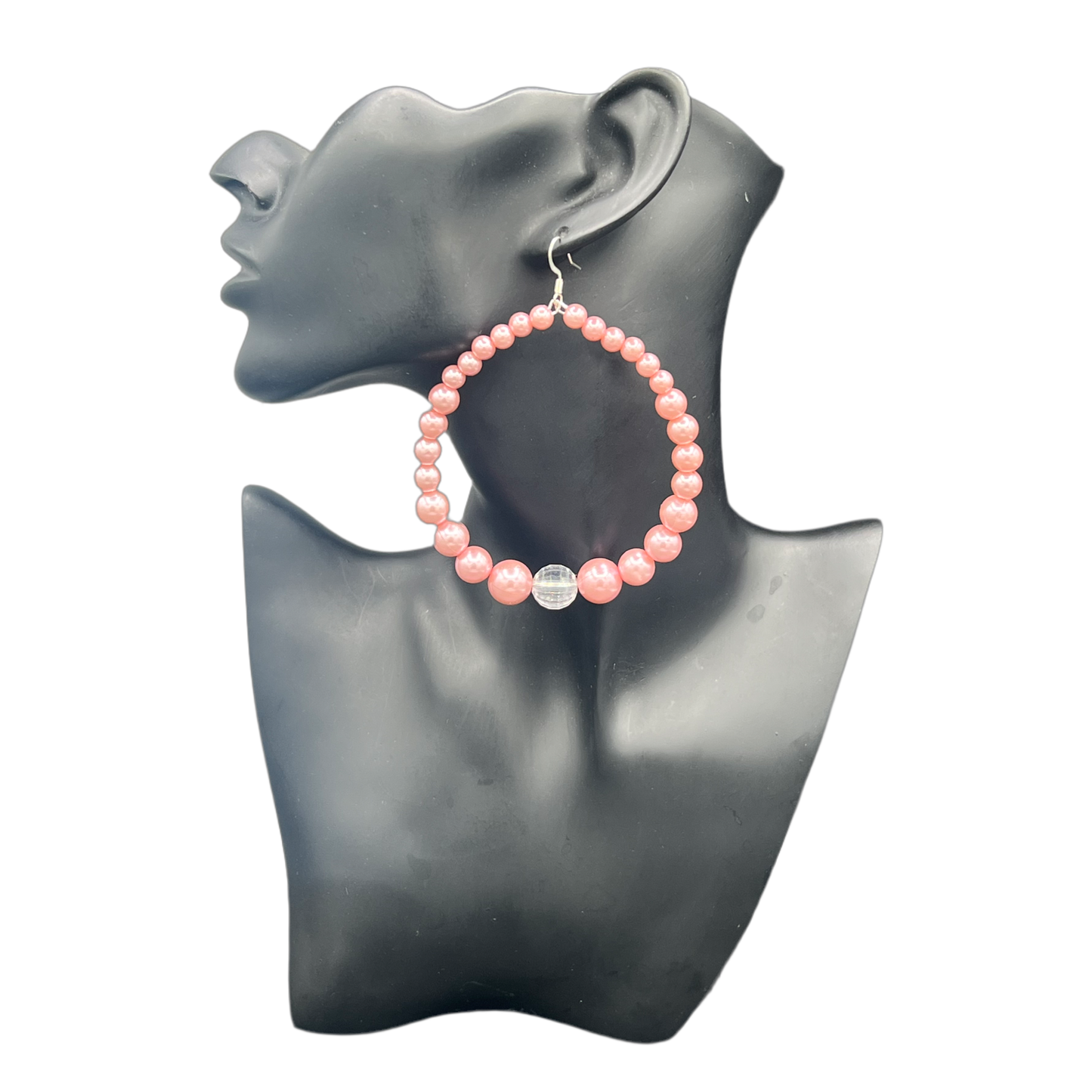 Maza| Jumbo Rose Pink Pearl W/ Crystal Pink Accent Earrings