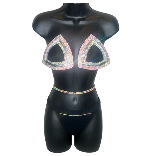 Fashion Double Stranded Evil Eye Waist Beads|”Cotton Candy”