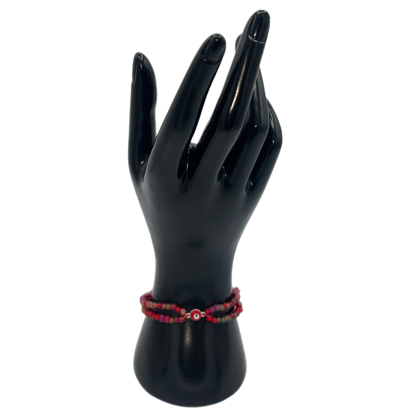 Fashion Double Stranded Evil Eye Bracelet|”Ruby”