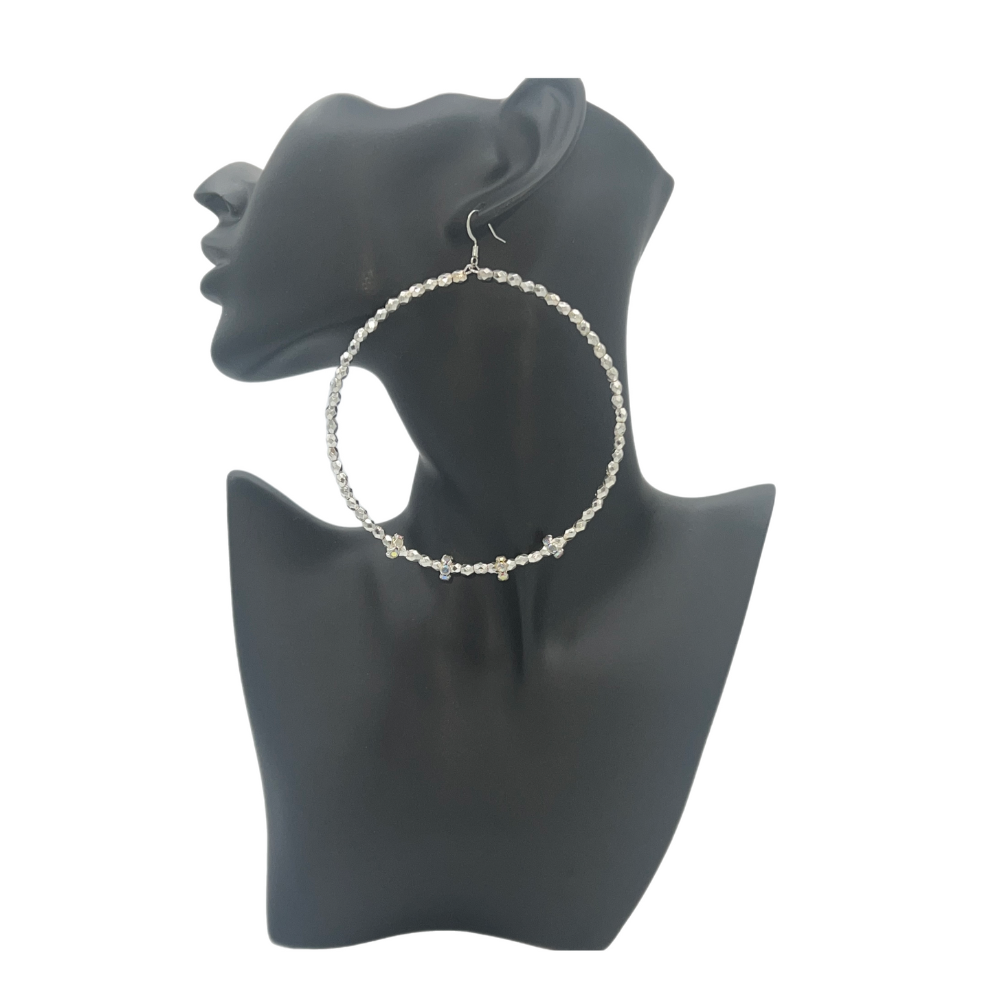 Shiny Heffa| Silver Bullet Jumbo Hoops W/ Sparkly Accents